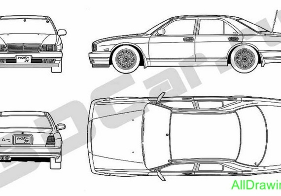 Nissan Cima - drawings (drawings) of the car